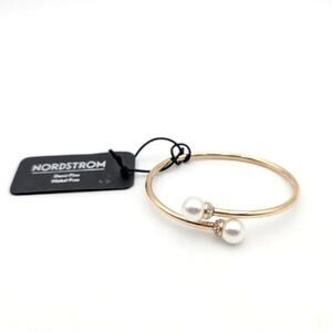 Nordstrom Women's Beautiful Flexible Coil Cuff Bracelet Gold/White